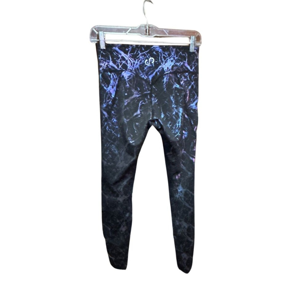 Calia by Carrie Underwood Black Purple Marble Leggings - Medium - Picture 3 of 6